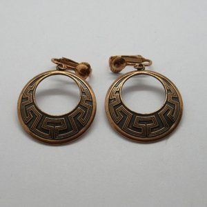 WM Solid Copper Tribal Design Earrings